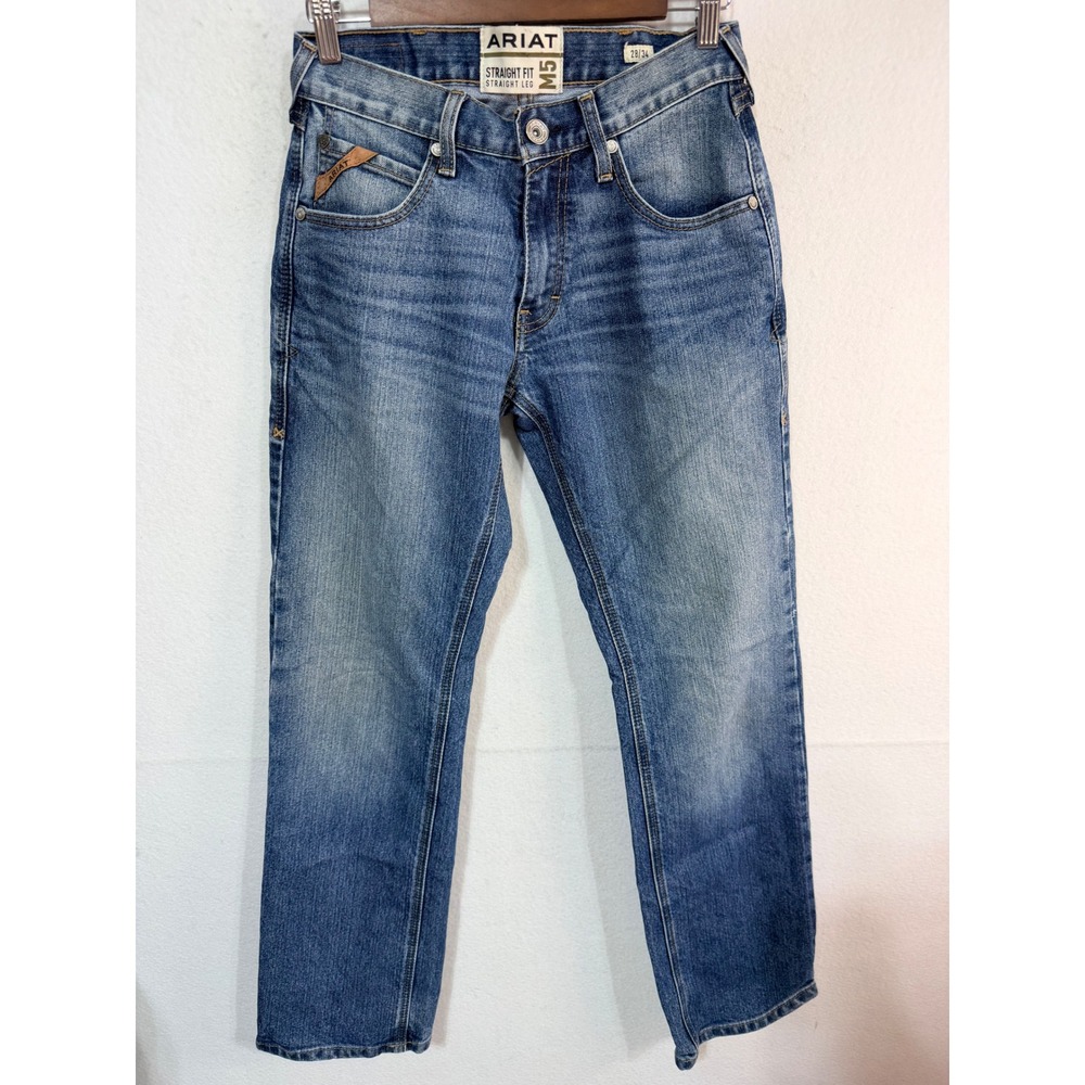 Ariat Jeans M5 Straight Leg Fit Marston Men's 28/34 Blue Loop Lock Light Wash